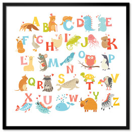 Alfabet z zabawnymi zwierzętami