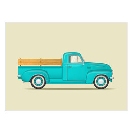 Klasyczny niebieski pickup - ilustracja