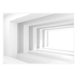 Biały szeroki tunel 3D