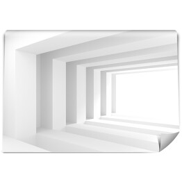 Biały szeroki tunel 3D