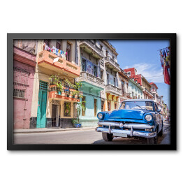 Klasyczny amerykański samochód - krajobraz Hawany, Kuba