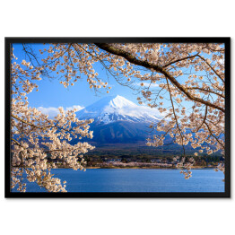 Wdok na Fuji znad jeziora, Japonia