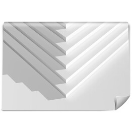 Białe schody pod kątem prostym - wzór 3D