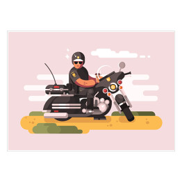 Policjant na motocyklu - ilustracja