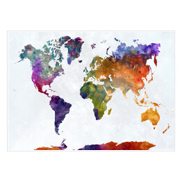 Mapa świata w kolorowej akwareli
