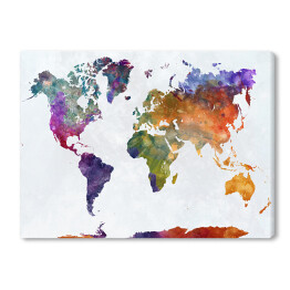 Mapa świata w kolorowej akwareli