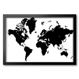 Biało czarna mapa świata