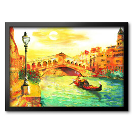 Obraz olejny - Wenecja oświetlona złocistym słońcem