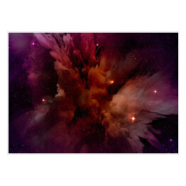 Purpurowo-czerwona mgławica w polu gwiezdnym