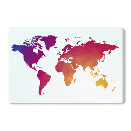 Geometryczna mapa świata w ciepłych barwach