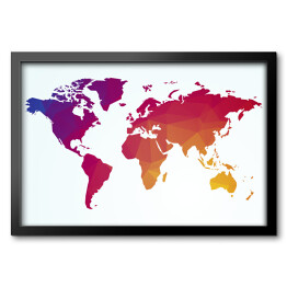 Geometryczna mapa świata w ciepłych barwach