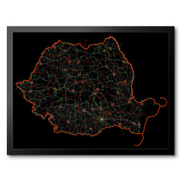 Czarno-biała mapa Rumunii