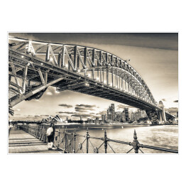 Sydney Harbour Bridge w odcieniach szarości