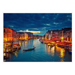 Widok na Kanał Grande wieczorem, Wenecja, Włochy
