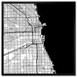 Mapa monochromatyczna miasta Chicago, USA