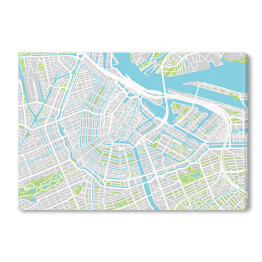 Kolorowa mapa miasta Amsterdam