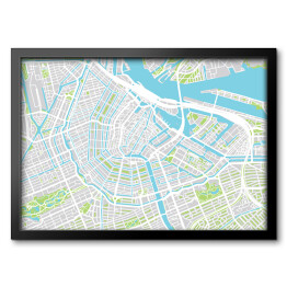 Kolorowa mapa miasta Amsterdam