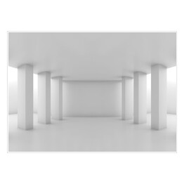 Szeroki przestrzenny korytarz z kolumnami 3D