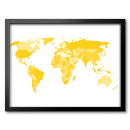 Mapa świata z wielokątów w odcieniach koloru żółtego