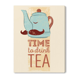 Dzbanek z napisem"Time to drink tea" - ilustracja