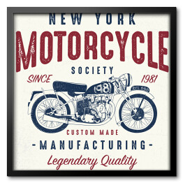 Motocykle - ilustracja z typografią