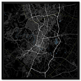 Czarno-biała mapa miasta Austin, Texas