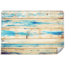 Stare drewniane tło z błękitną farbą w stylu vintage 