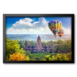 Lot balonem nad świątynią Angkor Wat, Krong Siem Reap w Kambodży