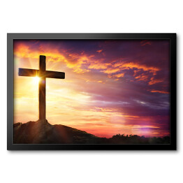 Ukrzyżowanie Jezusa Chrystusa - krzyż o zachodzie słońca