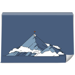 Ilustracja - szaro niebiesko białe góry