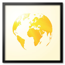 Żółta słoneczna mapa świata 
