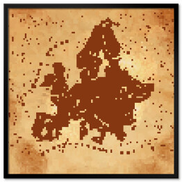 Mapa Europy w stylu vintage w odcieniach beżu