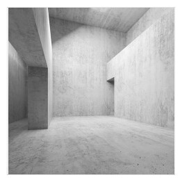 Abstrakcja - puste betonowe wnętrze 3D