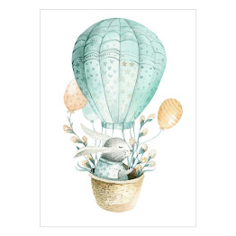 Mały zajączek siedzący w baloniku