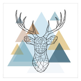 Geometryczna głowa jelenia w skandynawskim stylu