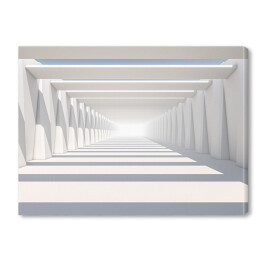 Symetryczny biały korytarz 3D