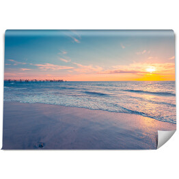 Barwny zachód słońca na plaży Glenelg