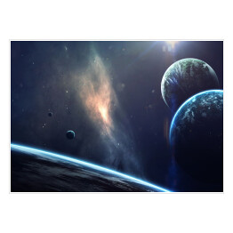 Piękno kosmosu, planety, gwiazdy i galaktyki w nieskończonym wszechświecie. Elementy tego obrazu dostarczone przez NASA