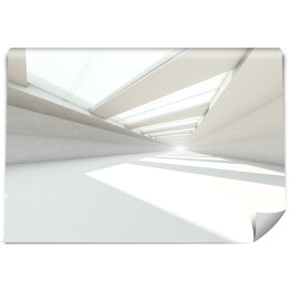Nowoczesna architektura, biała otwarta przestrzeń 3D