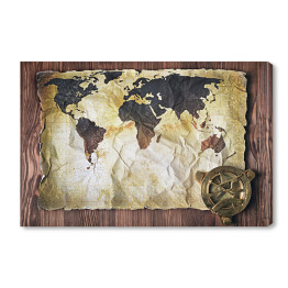 Mapa świata na starym, poplamionym papierze 