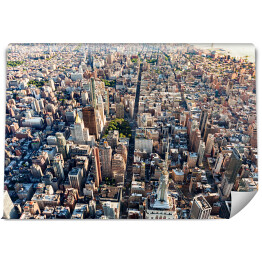Widok z lotu ptaka środek miasta, Manhattan, Nowy Jork