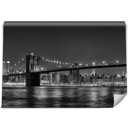 Czarno biała ilustracja Mostu w Nowym Jorku
