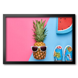 Ananas - hipster z letnimi akcesoriami