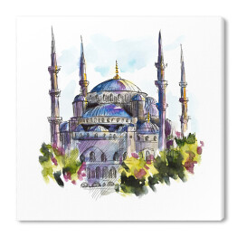 Stambuł, Turcja - kolorowy rysunek