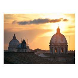 Krajobraz - Rzym na tle zachodu słońca