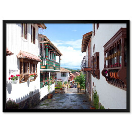 Ładna ulica w Pueblito Boyacense, Kolumbia