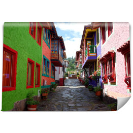 Barwne domy w Pueblito Boyacense, Kolumbia