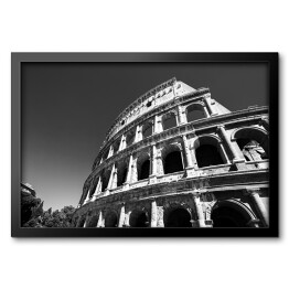 Widok Koloseum w Rzymie, Włochy - czarno biała ilustracja