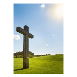 Chrześcijański krzyż w parku 