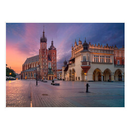 Wschód słońca w odcieniach różu i fioletu, Kraków, Polska